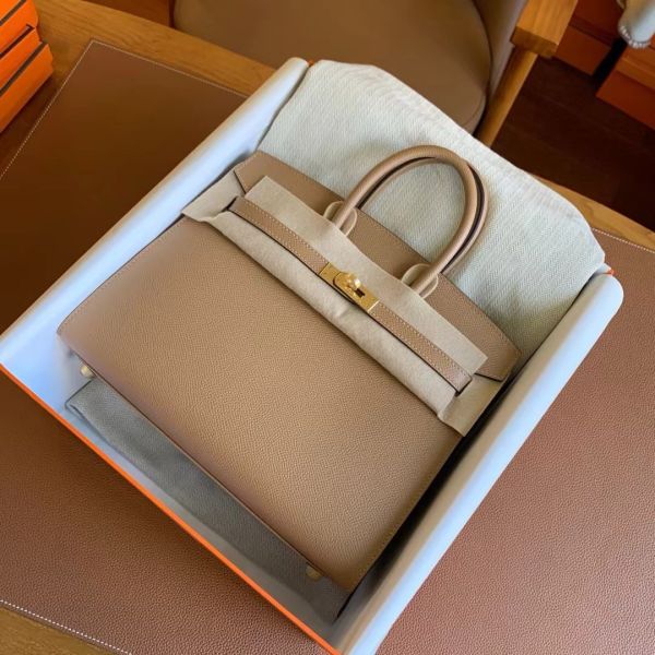 Hermes Birkin 25 Sellier Handmade Bag In Chai Epsom Calfskin - Image 3
