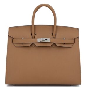 Hermes Birkin 25 Sellier Handmade Bag In Chai Epsom Calfskin