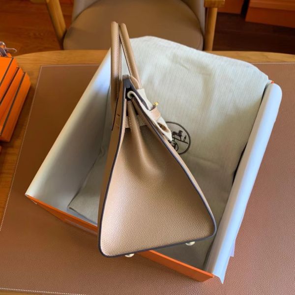 Hermes Birkin 25 Sellier Handmade Bag In Chai Epsom Calfskin - Image 5
