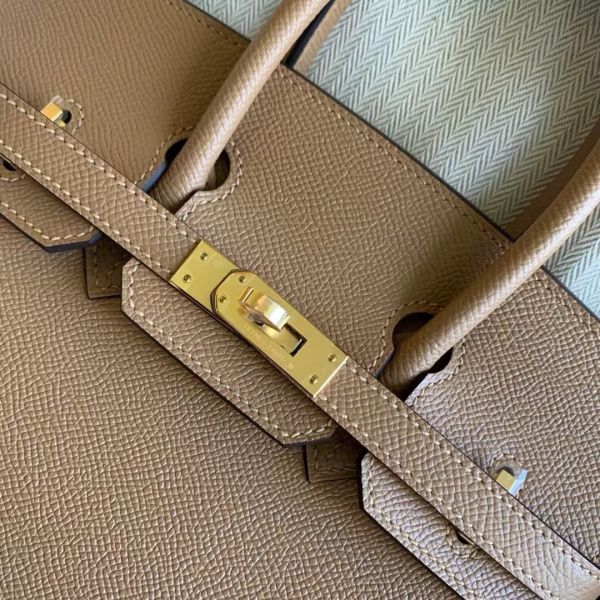 Hermes Birkin 25 Sellier Handmade Bag In Chai Epsom Calfskin - Image 7