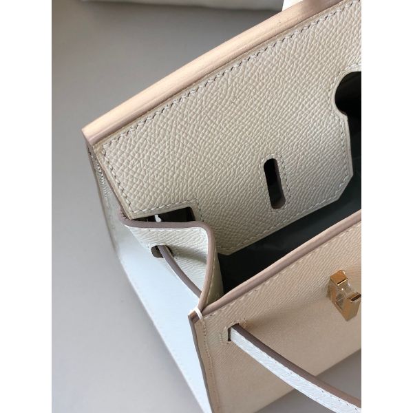 Hermes Birkin 25 Sellier Handmade Bag In Craie Epsom Calfskin - Image 4