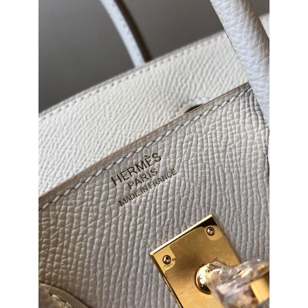 Hermes Birkin 25 Sellier Handmade Bag In Craie Epsom Calfskin - Image 6