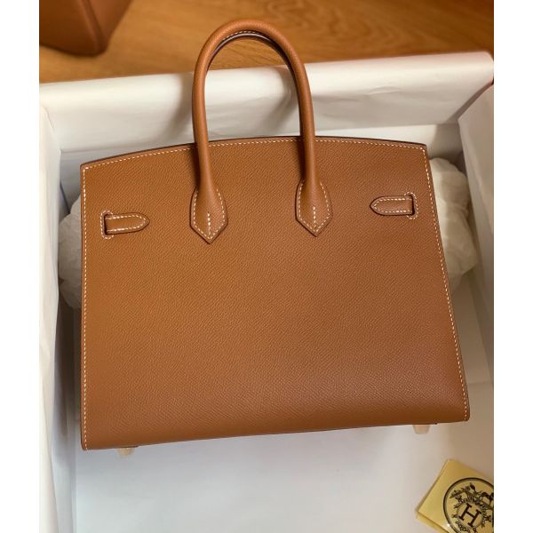 Hermes Birkin 25 Sellier Handmade Bag In Gold Epsom Calfskin - Image 3
