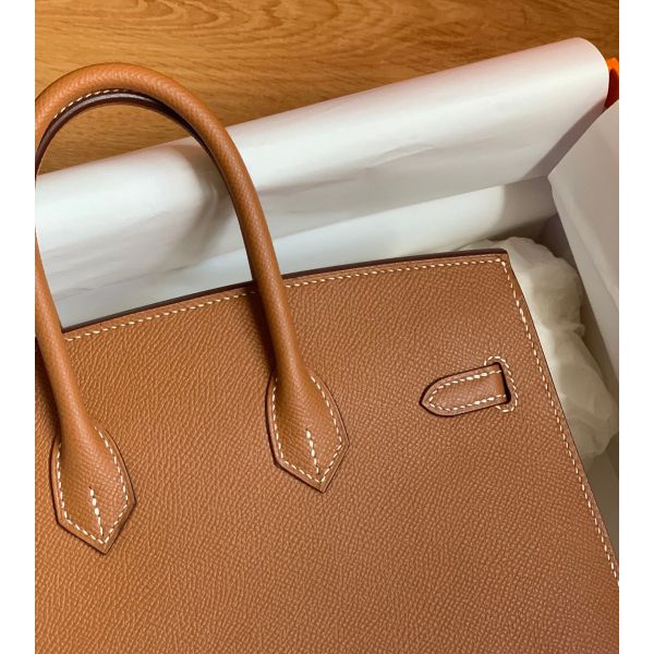 Hermes Birkin 25 Sellier Handmade Bag In Gold Epsom Calfskin - Image 4