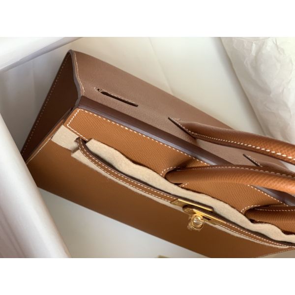 Hermes Birkin 25 Sellier Handmade Bag In Gold Epsom Calfskin - Image 5