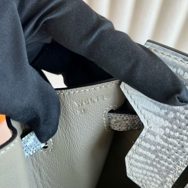 Hermes Birkin 25 Sellier Handmade Bag in Ombre Lizard Leather - Image 5