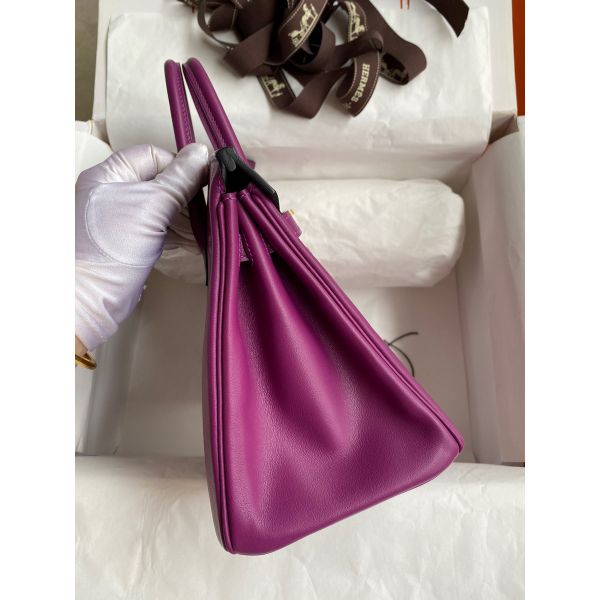 Hermes Birkin 25 Retourne Handmade Bag In Anemone Swift Calfskin - Image 5