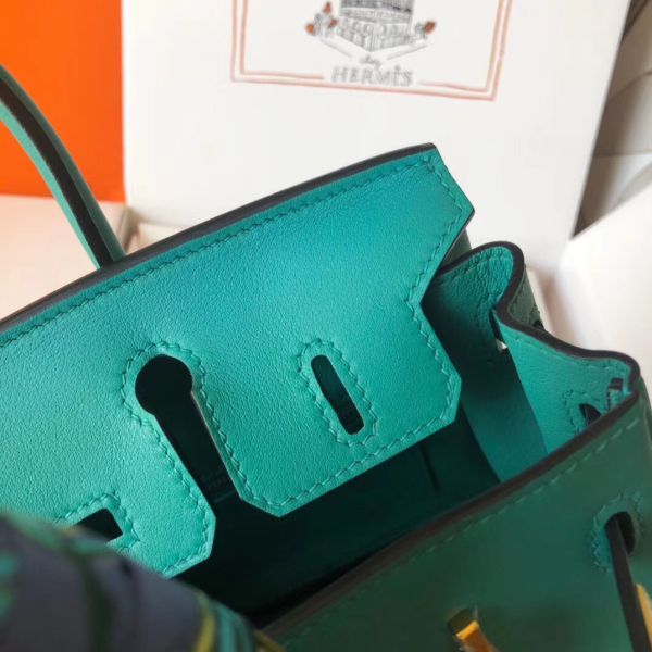 Hermes Birkin 25 Handmade Bag In Malachite Swift Leather - Image 3
