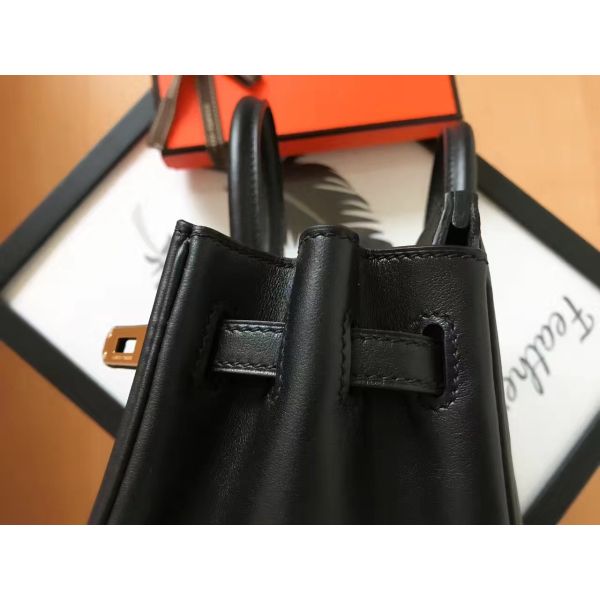 Hermes Birkin 25 Handmade Bag In Black Swift Leather - Image 3