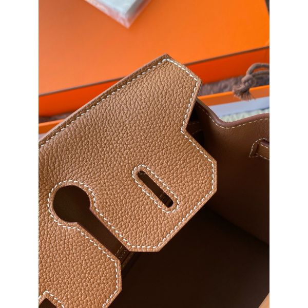 Hermes Birkin 25 Retourne Handmade Bag in Gold Togo Leather - Image 7