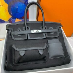 Hermes Cargo Birkin 35cm Limited-edition Bag in Black Canvas