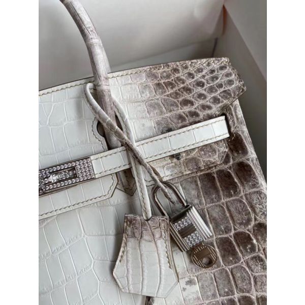 Hermes Diamond Birkin 25cm In Himalaya Niloticus Crocodile Skin - Image 3