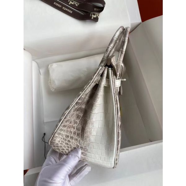 Hermes Diamond Birkin 25cm In Himalaya Niloticus Crocodile Skin - Image 5