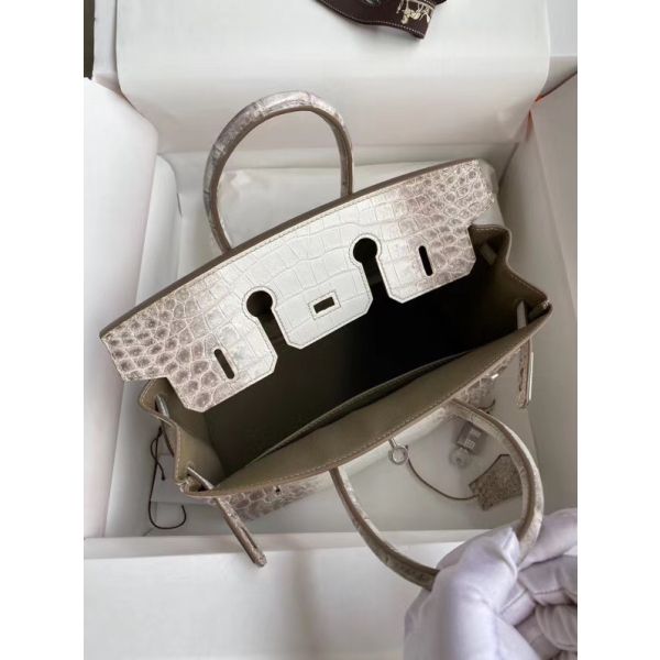 Hermes Diamond Birkin 25cm In Himalaya Niloticus Crocodile Skin - Image 7