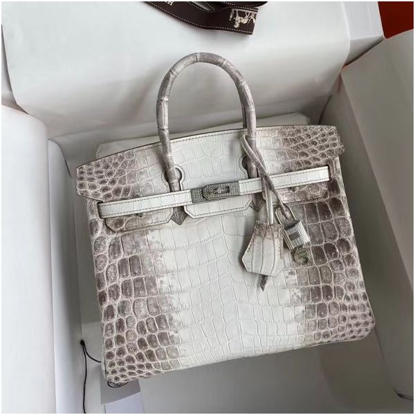 Hermes Diamond Birkin 25cm In Himalaya Niloticus Crocodile Skin
