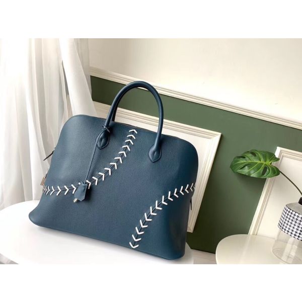Hermes Blue Malte Bolide 1923 45 Baseball Bag - Image 2