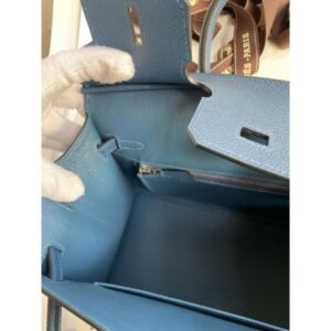 Hermes Birkin 25 Sellier Handmade Bag in Deep Blue Epsom Calfskin