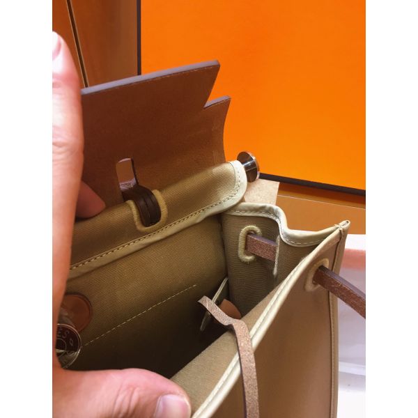Hermes Herbag Zip 31cm Bag In Brown And Beige - Image 6