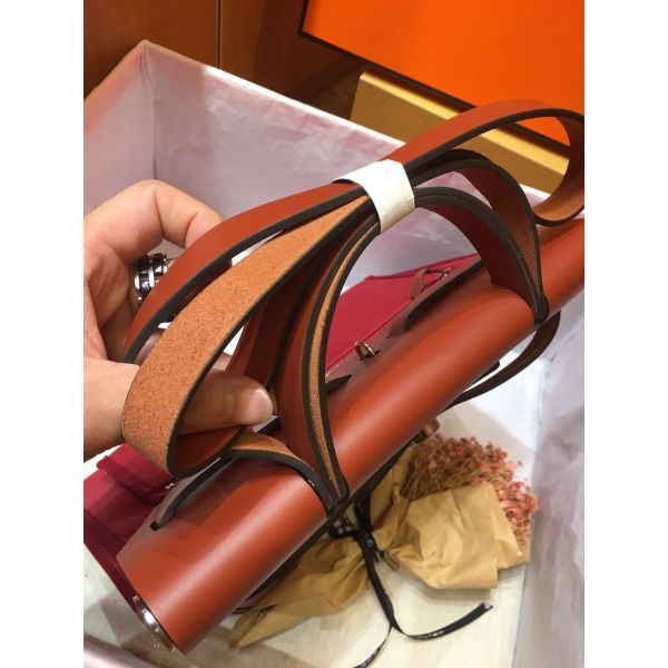 Hermes Herbag Zip 31cm Bag In Camel And Bordeaux - Image 5