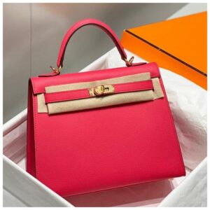 Hermes Kelly 25cm Sellier Bag In Rose Extreme Epsom Leather
