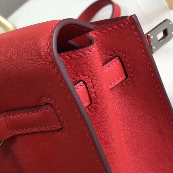 Hermes Kelly Danse Handmade Bag In Red Swift Leather - Image 6