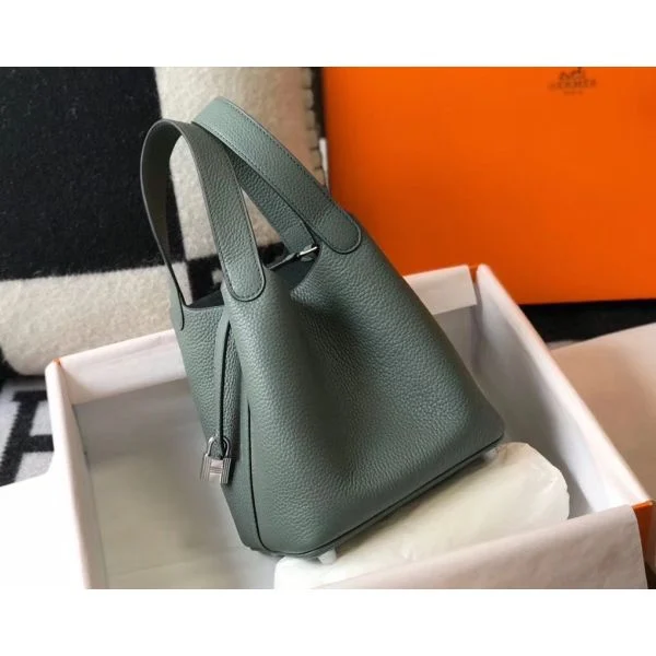 Hermes Picotin Lock 18 Bag In Vert Amande Clemence Leather - Image 2