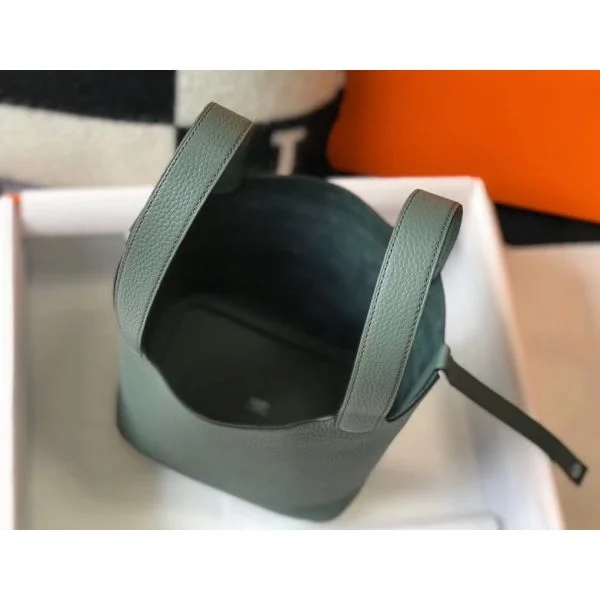 Hermes Picotin Lock 18 Bag In Vert Amande Clemence Leather - Image 8