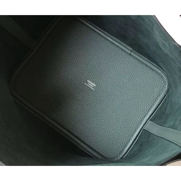 Hermes Picotin Lock 22 Bag In Vert Amande Clemence Leather - Image 6
