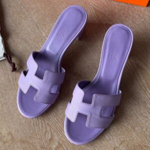 Hermes Oasis Sandals in Lilas Epsom Calfskin