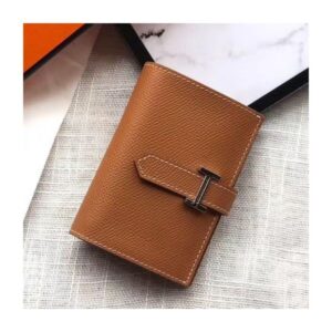 Hermes Bearn Mini Wallet In Gold Epsom Leather