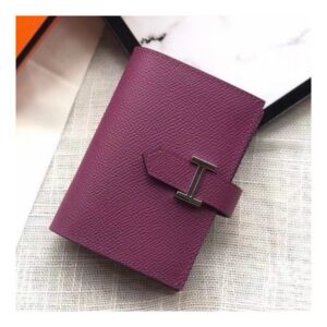 Hermes Bearn Mini Wallet In Purple Epsom Leather