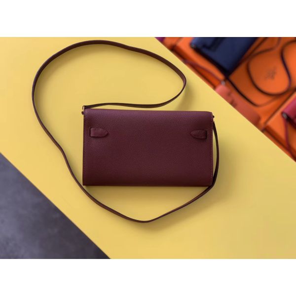 Hermes Kelly Classique To Go Wallet In Bordeaux Epsom Calfskin - Image 2