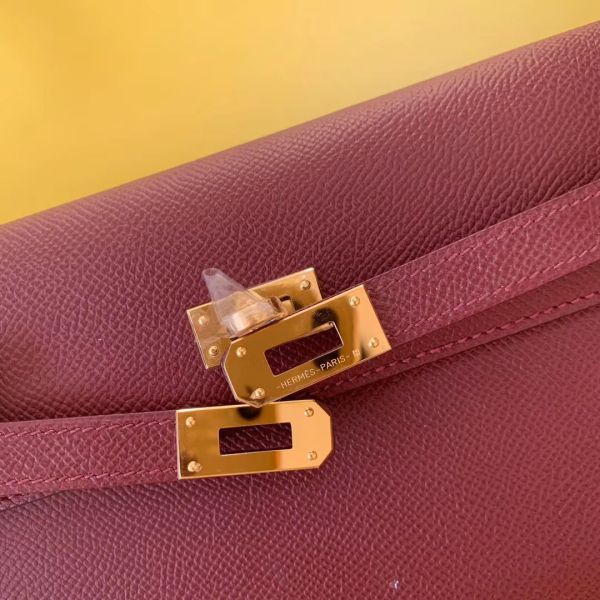 Hermes Kelly Classique To Go Wallet In Bordeaux Epsom Calfskin - Image 3