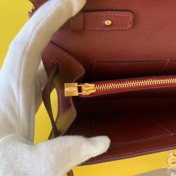Hermes Kelly Classique To Go Wallet In Bordeaux Epsom Calfskin - Image 4