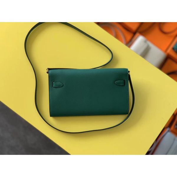 Hermes Kelly Classique To Go Wallet In Malachite Epsom Calfskin - Image 2