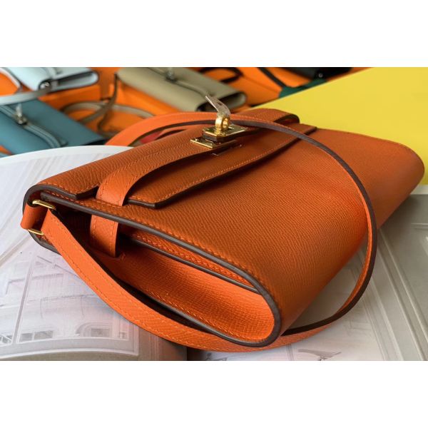 Hermes Kelly Classique To Go Wallet In Orange Epsom Calfskin - Image 4
