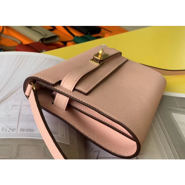 Hermes Kelly Classique To Go Wallet In Pink Epsom Calfskin - Image 3
