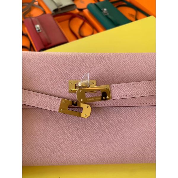 Hermes Kelly Classique To Go Wallet In Pink Epsom Calfskin - Image 4