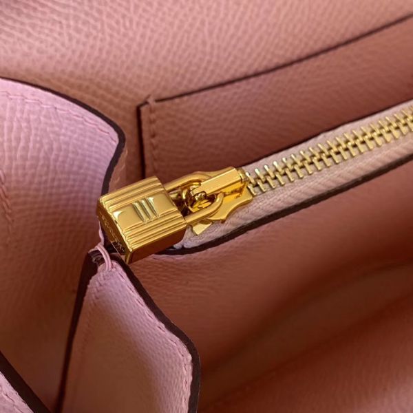 Hermes Kelly Classique To Go Wallet In Pink Epsom Calfskin - Image 6
