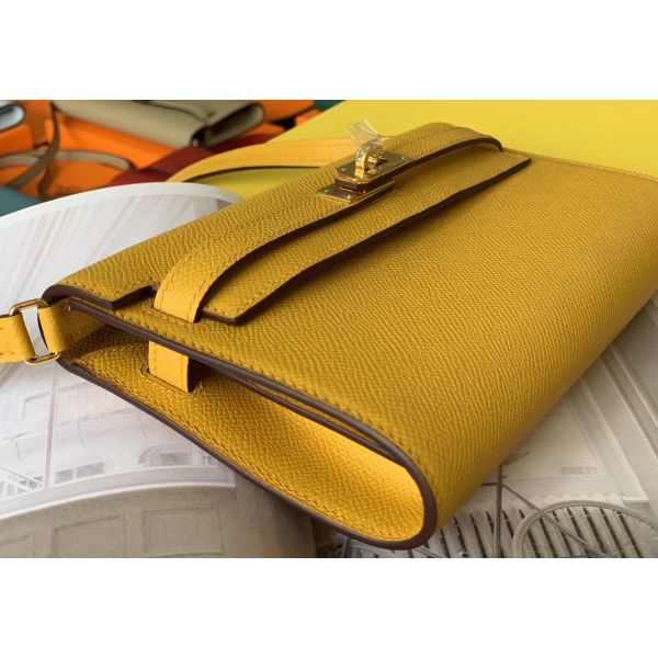 Hermes Kelly Classique To Go Wallet In Yellow Epsom Calfskin - Image 4