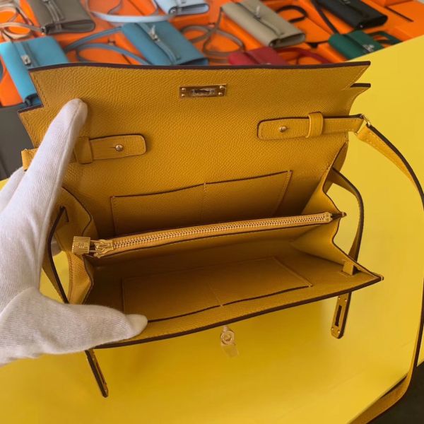 Hermes Kelly Classique To Go Wallet In Yellow Epsom Calfskin - Image 6
