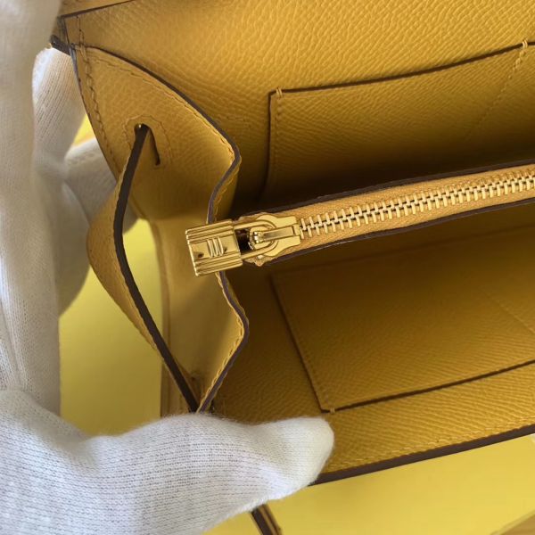 Hermes Kelly Classique To Go Wallet In Yellow Epsom Calfskin - Image 7