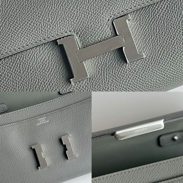 Hermes Constance To Go Wallet in Gris Meyer Epsom Calfskin - Image 9