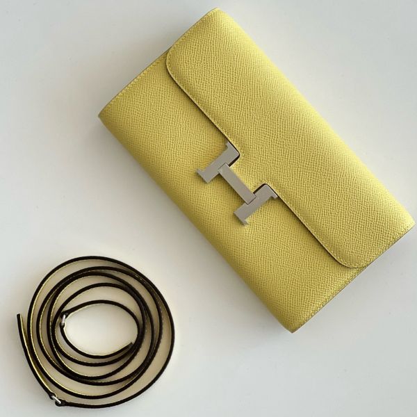Hermes Constance To Go Wallet in Jaune Poussin Epsom Calfskin - Image 9