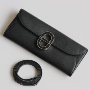 Hermes Maillon To Go Wallet in Noir Epsom Calfskin